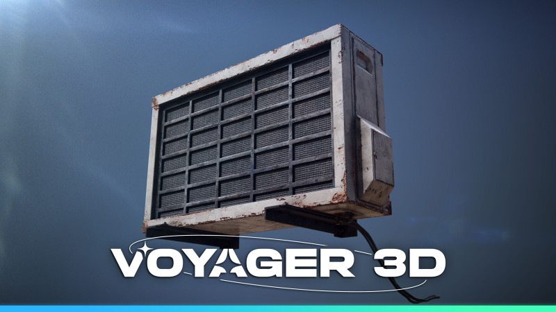 Rusty Old Wall Attached Air Conditioner Model 3D .c4d .max .obj .3ds .fbx .stl .blend