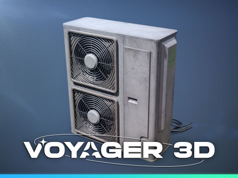Old Rooftop Industrial Air Conditioner 3D मॉडल