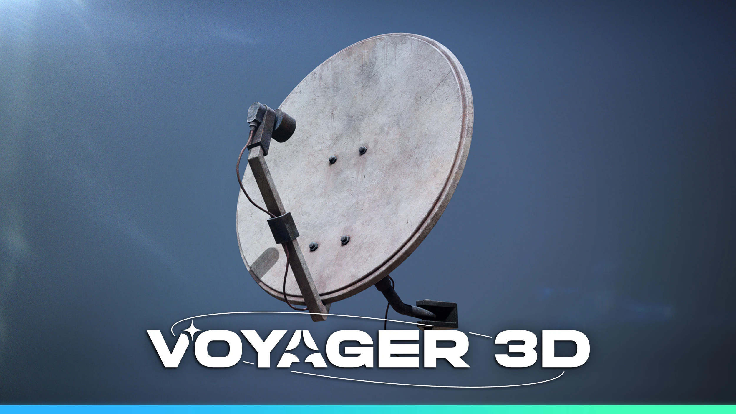Round TV Antenna Dish 3D Model .c4d .max .obj .3ds .fbx .stl .blend