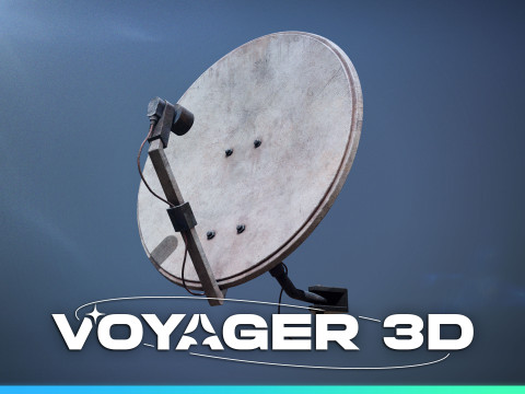 Round TV Antenna Dish Modelo 3D