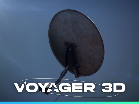 Round TV Antenna Dish Modelo 3D