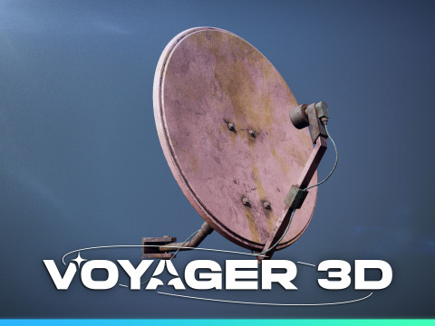 Round TV Antenna Dish Modelo 3D