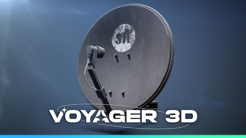 Round TV Antenna Dish 3D Model .c4d .max .obj .3ds .fbx .stl .blend 