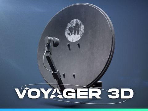 Round TV Antenna Dish Modelo 3D