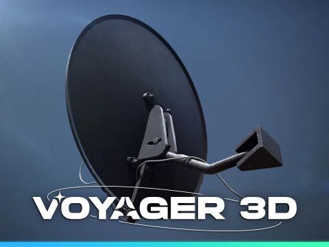 Round TV Antenna Dish 3D Model