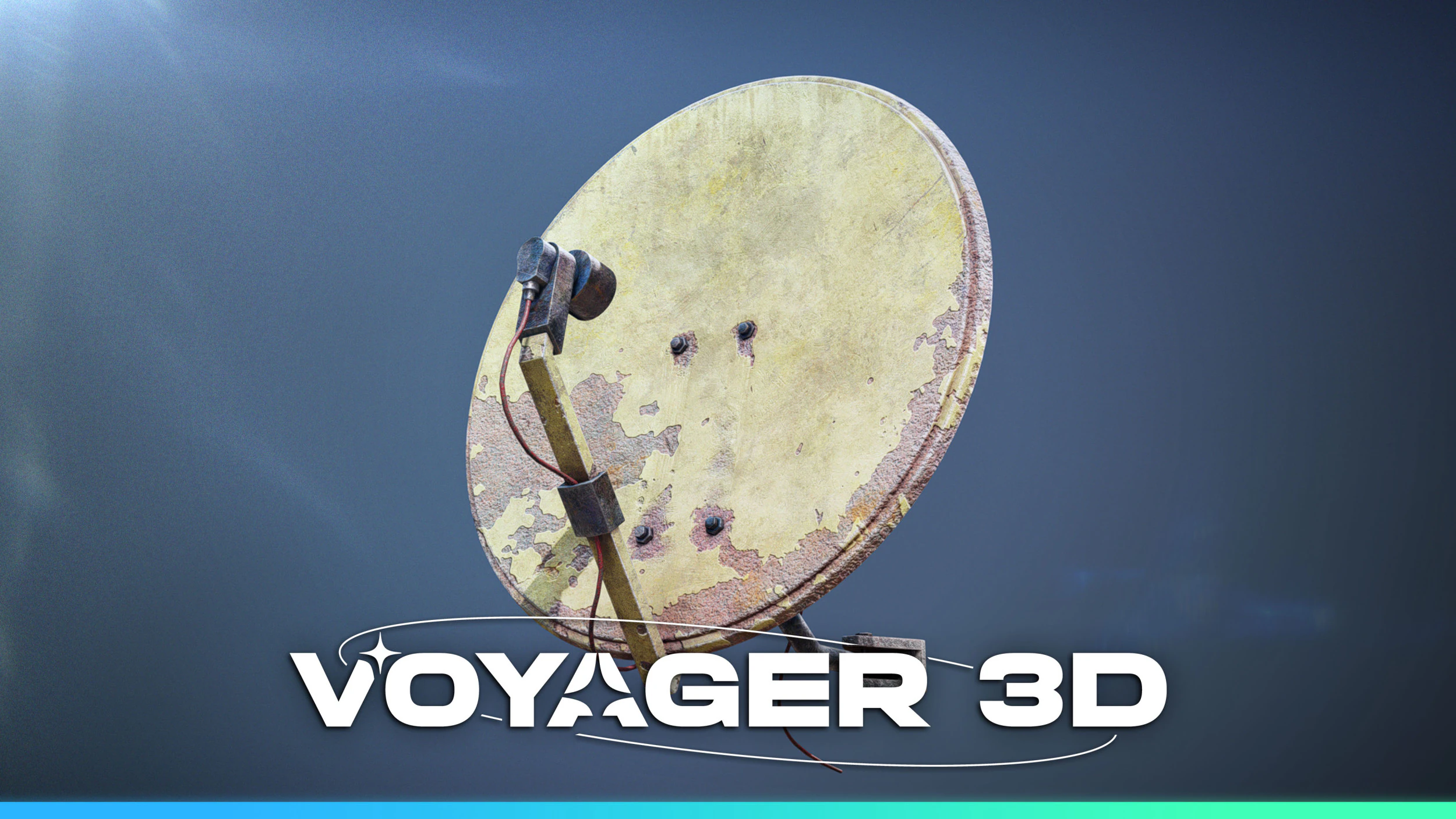 Round TV Antenna Dish 3D Model .c4d .max .obj .3ds .fbx .stl .blend
