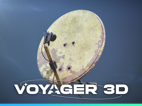 Round TV Antenna Dish Modelo 3D