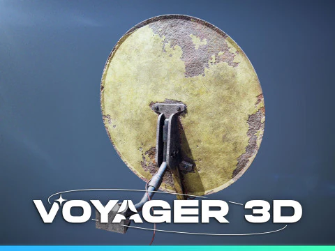 Round TV Antenna Dish 3D Model