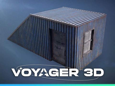 Sa&iacute;da da escada do telhado de ferro corrugado Modelo 3D