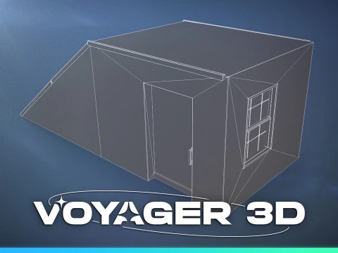 Corrugated Iron Rooftop Stairwell Exit 3D Model