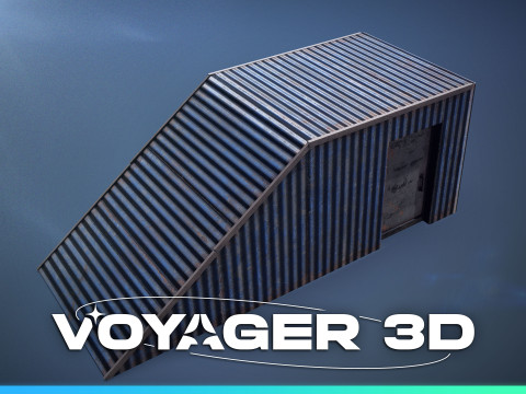 Corrugated Iron Rooftop Stairwell Exit Modelo 3D