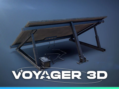 Schmutziges altes Solarpanel 3D Modell