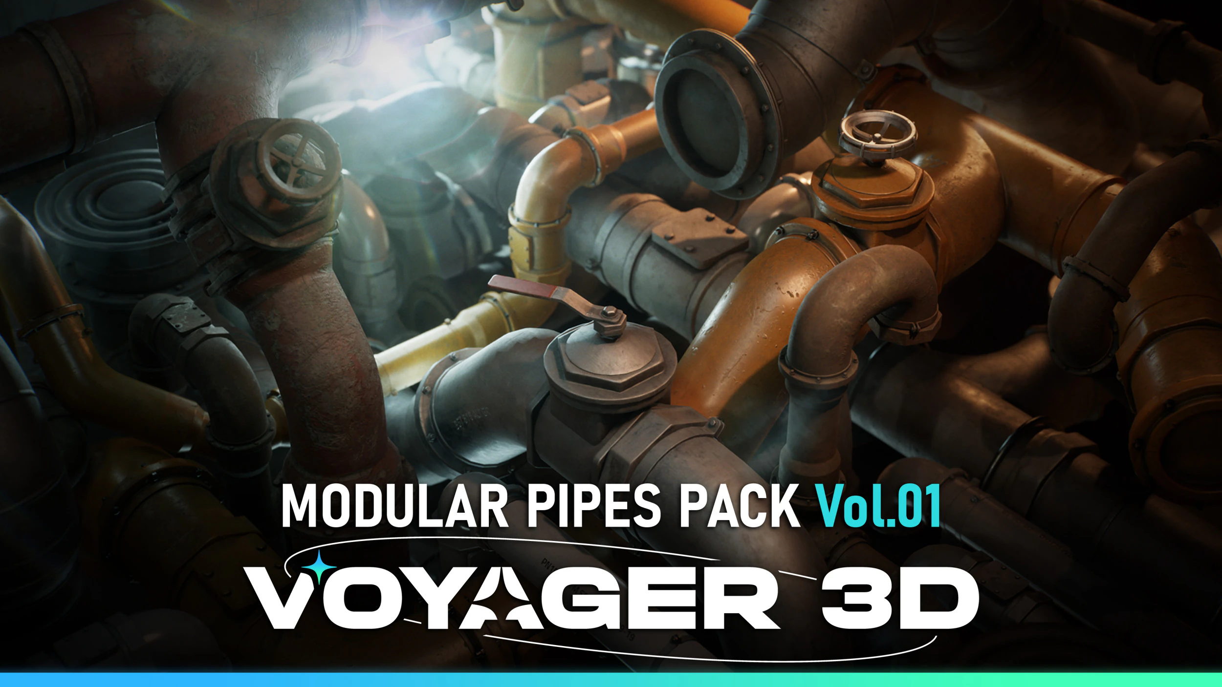 Modular Pipes Pack Vol 01 3D Model .c4d .max .obj .3ds .fbx .stl .blend
