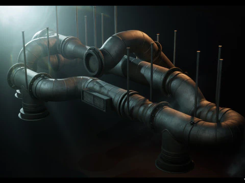 Modular Pipes Pack Vol 01 3D Model