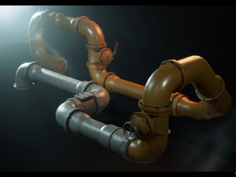 Modular Pipes Pack Vol 01 3D Model