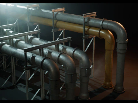Modular Pipes Pack Vol 01 3D Model