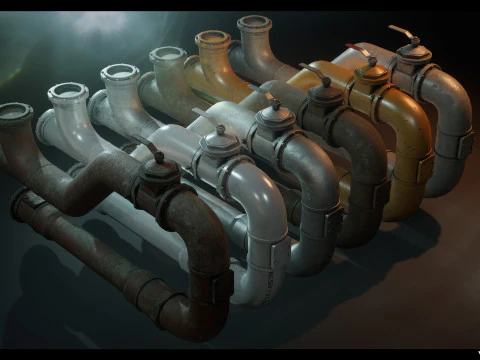 Modular Pipes Pack Vol 01 3D Model
