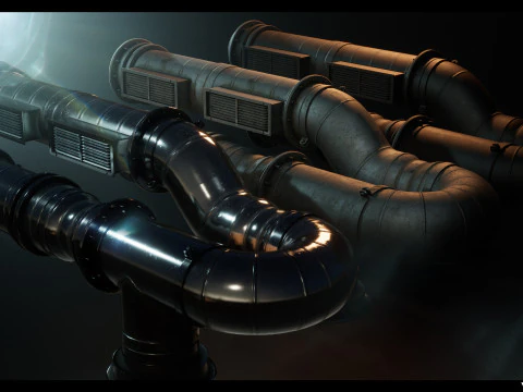 Modular Pipes Pack Vol 01 3D Model