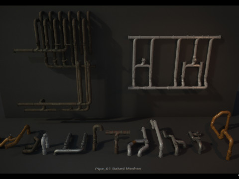 Modular Pipes Pack Vol 01 Modèle 3D