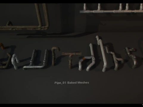 Modular Pipes Pack Vol 01 3D Model