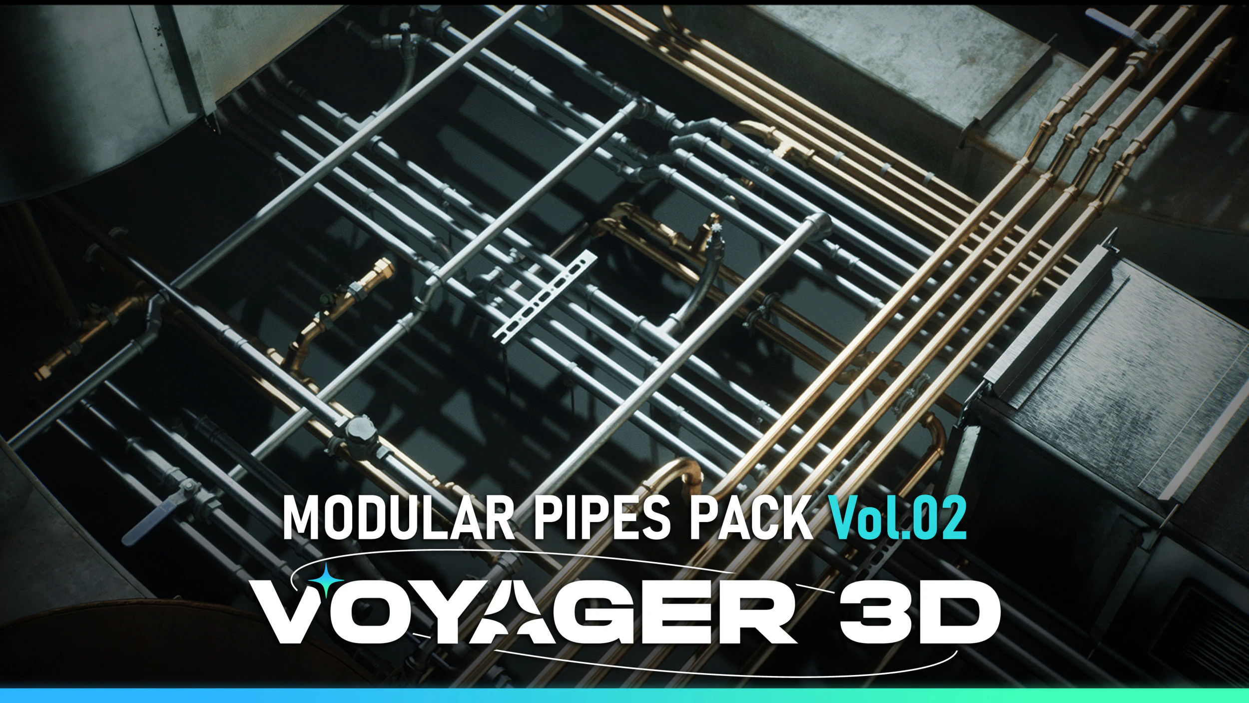 Modular Pipes Pack Vol 02 3D Model .c4d .max .obj .3ds .fbx .stl .blend