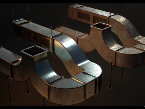 Modular Pipes Pack Vol 02 3D Model