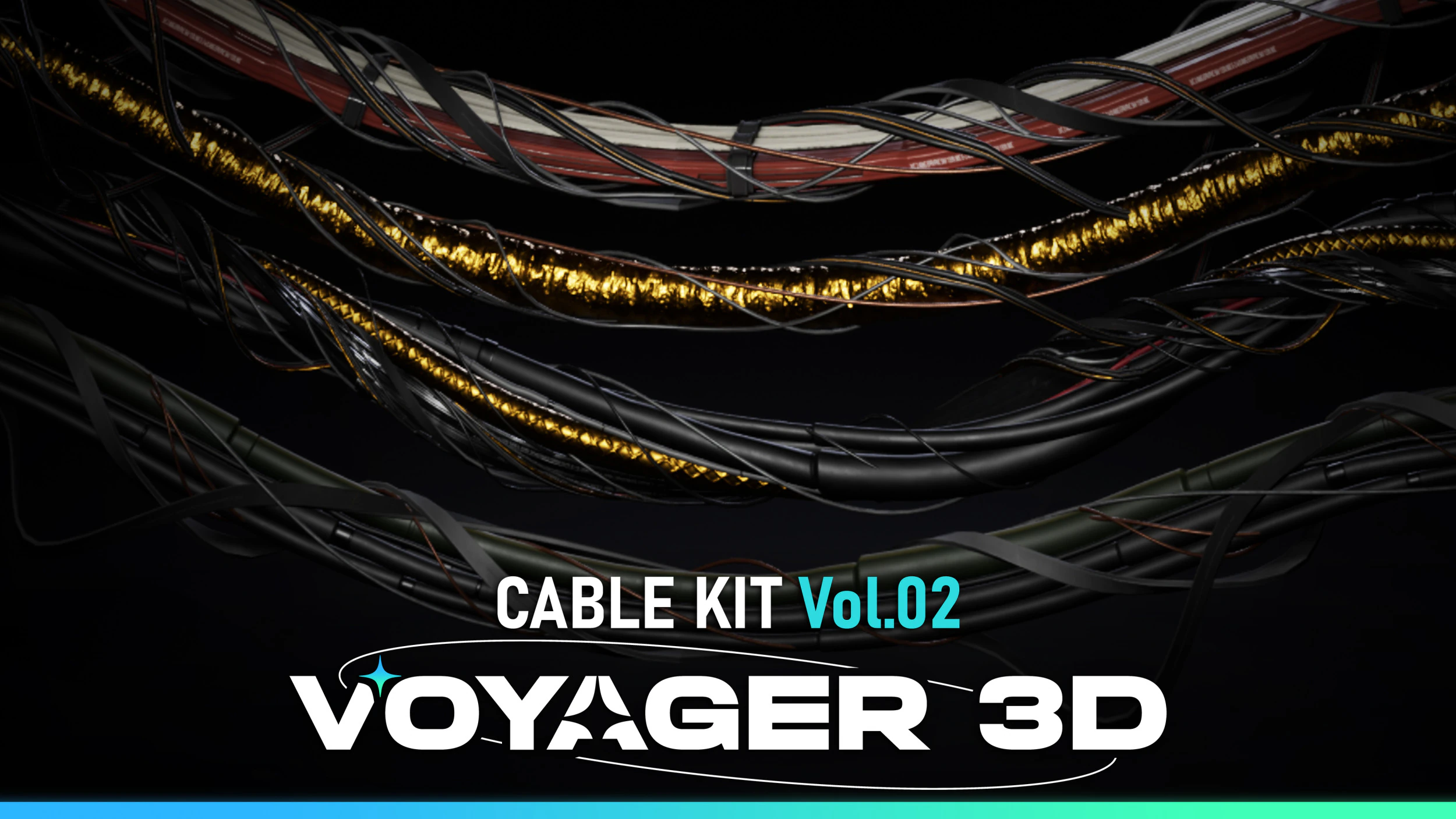 Spline Cable Kit Vol 02 3D Model .c4d .max .obj .3ds .fbx .stl .blend 