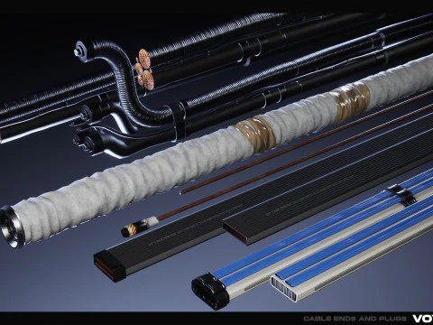 Spline Cable Kit Vol 02 3D Model