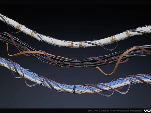 Spline Cable Kit Vol 02 3D Model
