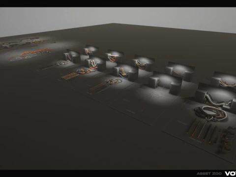 Spline Cable Kit Vol 02 3D Model
