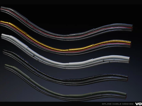Spline Cable Kit Vol 02 3D Model