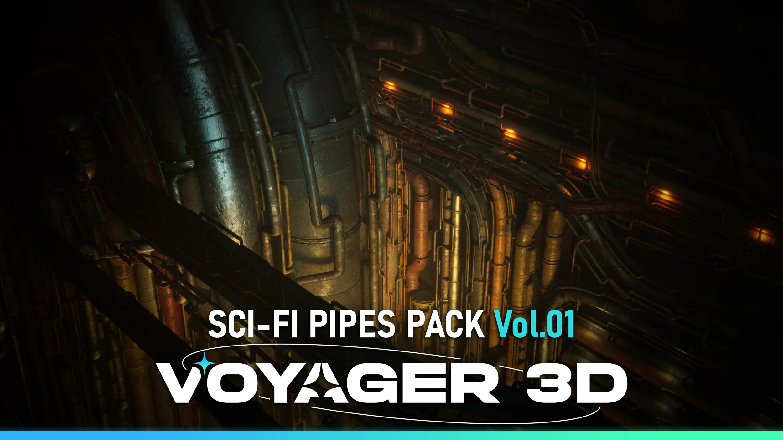 SciFi Pipes Pack Vol01 3D Model .c4d .max .obj .3ds .fbx .stl .blend
