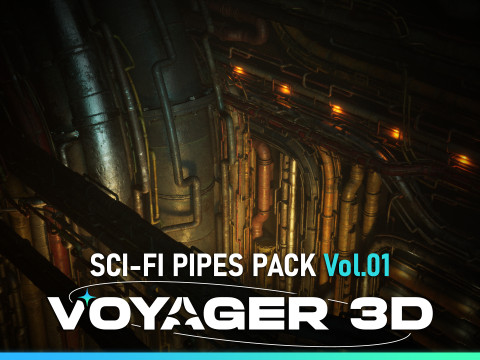 SciFi Pipes Pack Vol01 Modello 3D