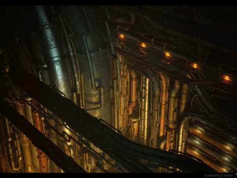 SciFi Pipes Pack Vol01 3D Model