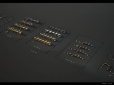 SciFi Pipes Pack Vol01 Model 3D
