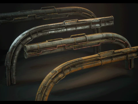 SciFi Pipes Pack Vol01 3D Model