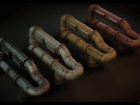 SciFi Pipes Pack Vol01 Model 3D