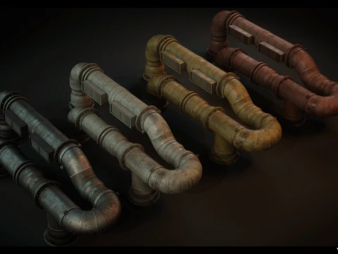 SciFi Pipes Pack Vol01 3D Model