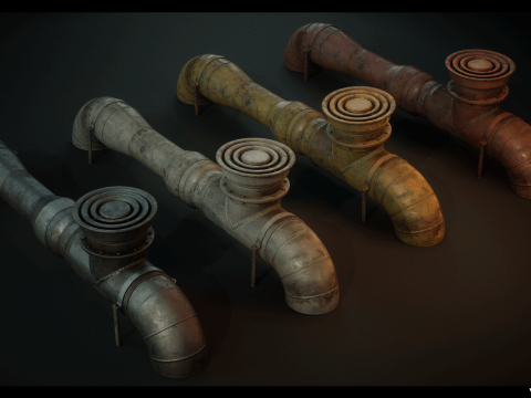 SciFi Pipes Pack Vol01 Model 3D