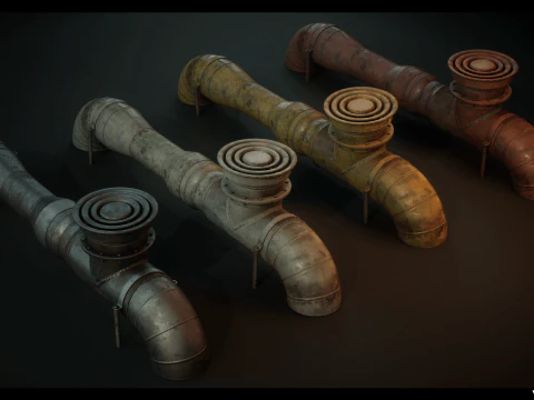 SciFi Pipes Pack Vol01 3D Model