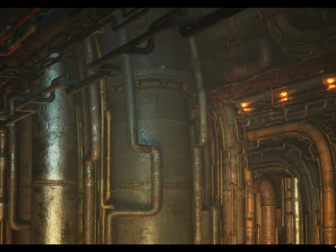 SciFi Pipes Pack Vol01 3D Model
