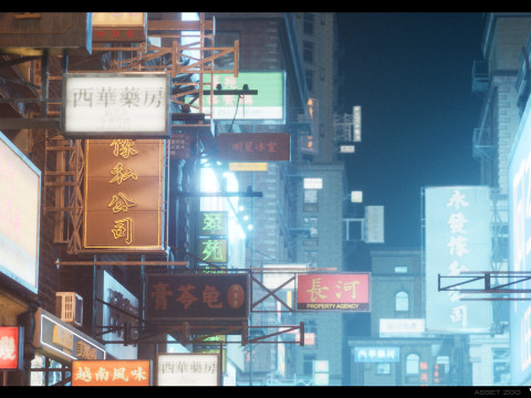 Chinese Shop Signs Vol 01 3D 모델