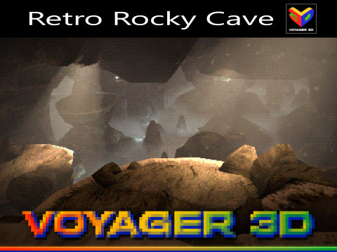 Retro Rocky Cave 3D Model