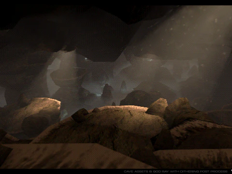 Retro Rocky Cave 3D Model