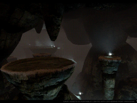Retro Rocky Cave 3D Model