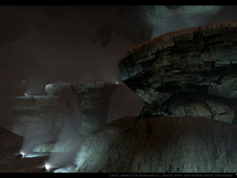 Retro Rocky Cave 3D Model