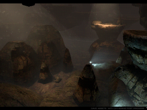 Retro Rocky Cave Modello 3D