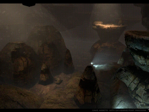 Retro Rocky Cave 3D Model