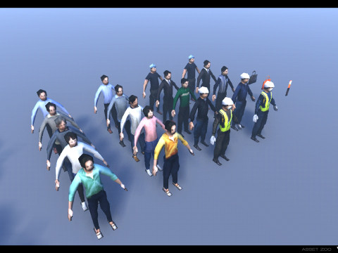 Retro Japanese People Vol 01 3D Model