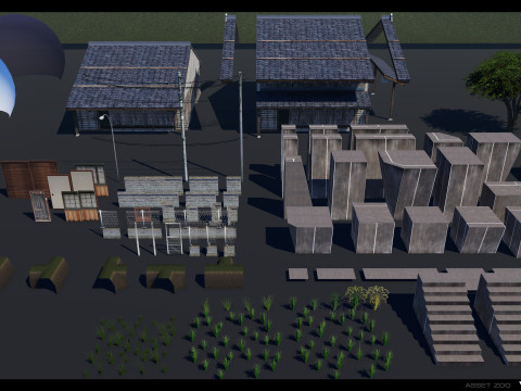 Retro Rice Field Model 3D